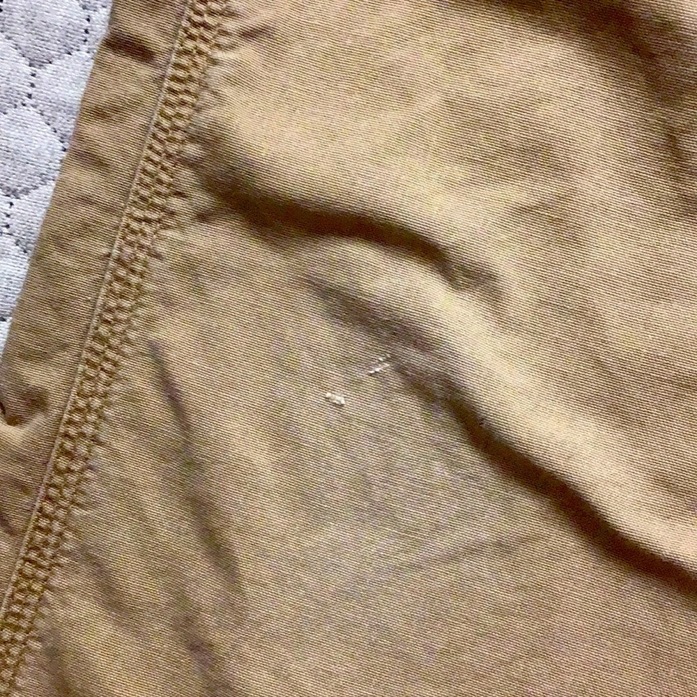 Carhartt Men’s 34x32 Dungaree Khaki Utility Pants Work Trousers DISTRESSED - Picture 2 of 9
